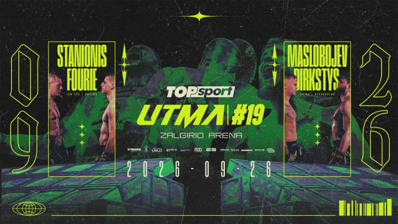 UTMA 19 rezultatai: rekordinis vakaras, 15 kovų ir du nauji čempionai